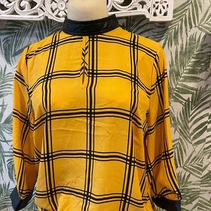 NY and CO great dress shirt for work . Faux leather  trim at wrist